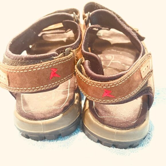 Ecco Yucatan Sandals Shoes Mens Size‎ 44 Brown Leather Hiking Outdoors Comfort - Picture 13 of 16